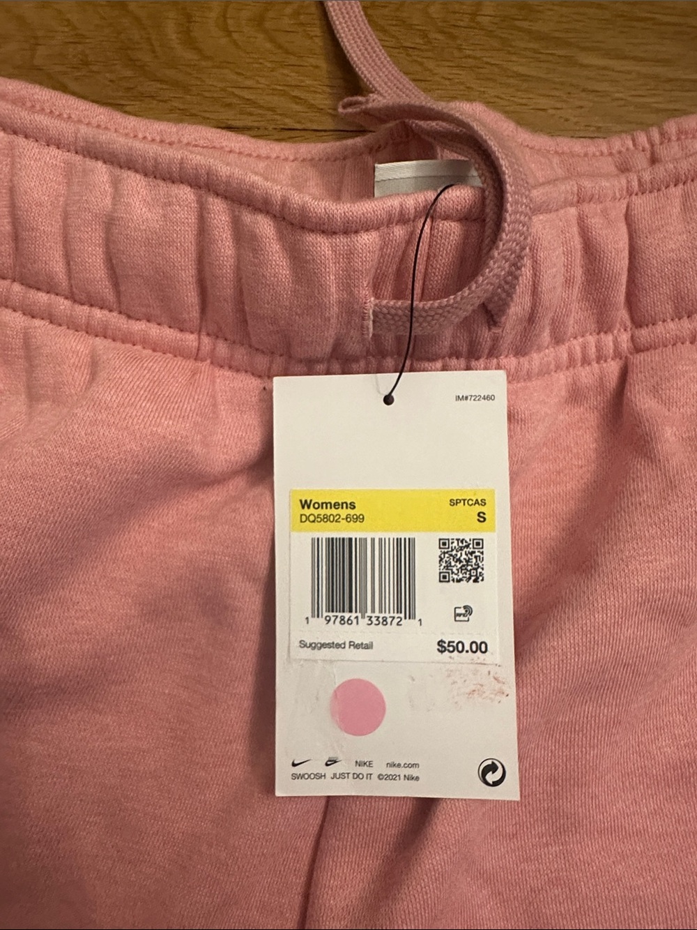 Nike Women's Light Pink Athletic Fleece Shorts - Picture 4 of 4